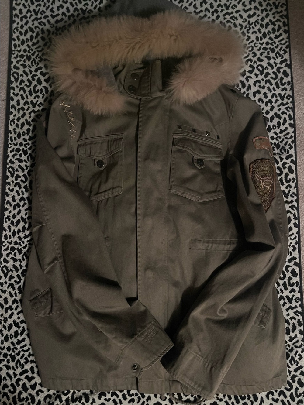 LaRok military jacket with fur